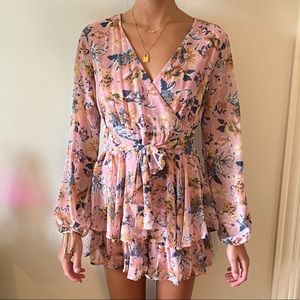 Pink Floral Romper